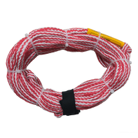Tali Ski Air Berkualitas Tinggi Warna Merah dengan Anyaman PE Putih, Tali Plastik untuk Olahraga Air