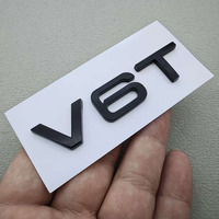 Autocollant de logo de voiture 3D ABS noir brillant chromé, imperméable, de haute qualité, V6T V8T, pour coffre de voiture Audi