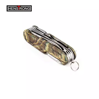 15-in-1 Multifunktions-Taschenmesser mit Camouflage-Herbstblatt-Griff aus Edelstahl, inklusive Schere, Säge, Korkenzieher, Schraubendreher, EDC für Camping