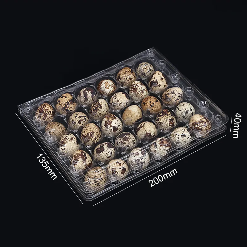 Biodegradable customized PET plastic 30 hole quail egg trays packaging box for sale