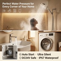 Pompa Booster Magnet Permanen Pintar Otomatis untuk Meningkatkan Tekanan Air Keran Rumah Tangga untuk Dapur dan Kamar Mandi