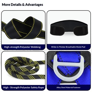 Cinturón de seguridad de cinco puntos para comercio exterior, cinturón de seguridad de doble gancho, cinturón de seguridad anticaídas de cuerpo completo para trabajos aéreos - Product Image 4