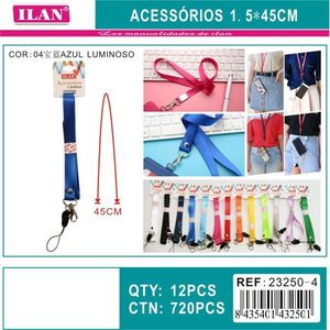 Laccetto da collo ILAN 1,5x45 cm regolabile per porta badge, carte d'identità e telefono - Product Image 1