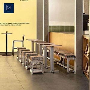 Tavoli e Sedie Commerciali in Stile Industriale Oceanico per Caffetterie, Gelaterie e Negozi di Tè al Latte - Tavolino Quadrato Piccolo - Product Image 4