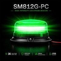 SM812G-PC 36LED ECE R10 IP66 12-24V Vert Stroboscopique 3 Boulons Feux de Signalisation pour Camions Miniers Lumières d'Urgence LED Garantie 2 Ans