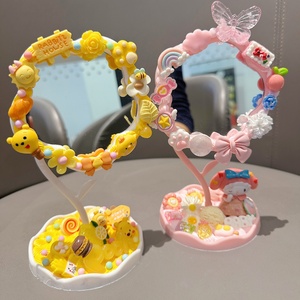 Kit de Matériaux DIY pour Miroir en <span class=keywords><strong>Colle</strong></span> Crème, Miroir de Maquillage Fait Main pour Décoration de Bureau en Dortoir Étudiant, Ornements en Gros - Product Image 4