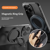 Support de bureau rotatif et pliable en alliage magnétique double face pour téléphones portables, anti-stress, avec anneau de maintien pour spinner de doigt