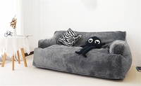 Fauteuil pouf en velours côtelé, canapé paresseux garni de mousse compressée avec accoudoirs pour salon, usine OEM ODM sur mesure