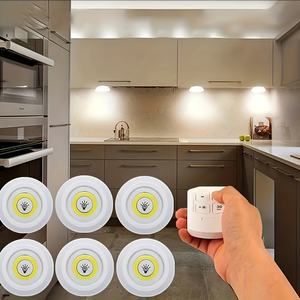 LED round light with <b>remote</b> <b>control</b>, battery powered, suitable for under-cabinet lighting, night light, and can be used in - Product Image 3