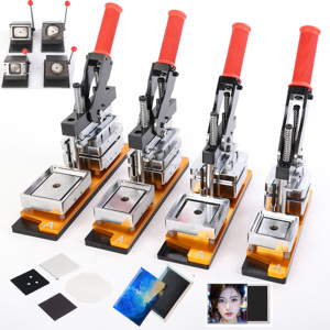 Macchina per la creazione di magneti da frigo manuali e badge in acrilico, dimensioni 50*50mm, 63.5*63.5mm, 80*53mm, 80*80mm, 90*65mm - Product Image 1