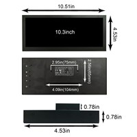 Écran secondaire portable USB 850 nits IPS, lecture automatique, 1920x720, écran LCD 10,3 pouces en forme de bande longue pour PC