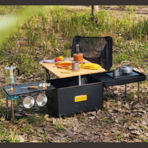 Cuisine mobile d'extérieur de haute qualité nouveau style Boîte de <span class=keywords><strong>camping</strong></span> automobile Boîte de rangement pour pique-nique Table à thé pliante <span class=keywords><strong>vente</strong></span> - Product Image 4