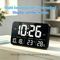 Horloge numérique LED intelligente WIFI, contrôle par application, synchronisation automatique de l'heure, DST, 13 pouces, avec affichage de la température et de l'humidité, horloge de bureau pour la maison et le bureau