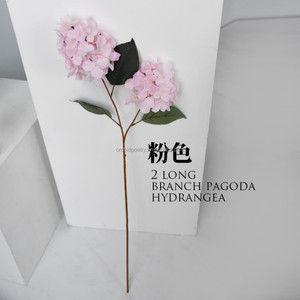 Corona de Hortensias Artificiales de Seda Realistas en Forma de <span class=keywords><strong>Torre</strong></span> de 95 cm, Color Rojo Anaranjado Otoñal, Decoración Floral para Navidad, Bodas, Hogar, <span class=keywords><strong>Hotel</strong></span> - Product Image 2
