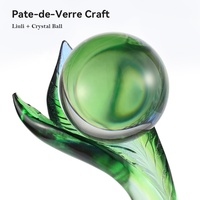 Trophée en cristal de pâte de verre écologique en forme d'arbre à feuilles vertes, nouveau design, avec logo personnalisé pour la reconnaissance académique