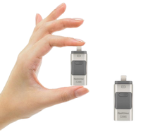 OTG USB Flash Drive 16GB 3-in-1 stik ponsel logam untuk Iphone antarmuka baru & USB 2.0 harga pabrik