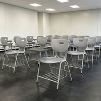 Chaise de formation moderne en plastique écologique et durable avec tableau d'écriture pour salle de classe, bureau, bureau à domicile, mobilier scolaire