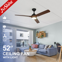 Ventilador de Techo 1stshine de 52 Pulgadas con Luz, Velocidad Ajustable, Función de Temporizador, Ahorro de Energía y Aspas Reversibles para Decoración del Hogar