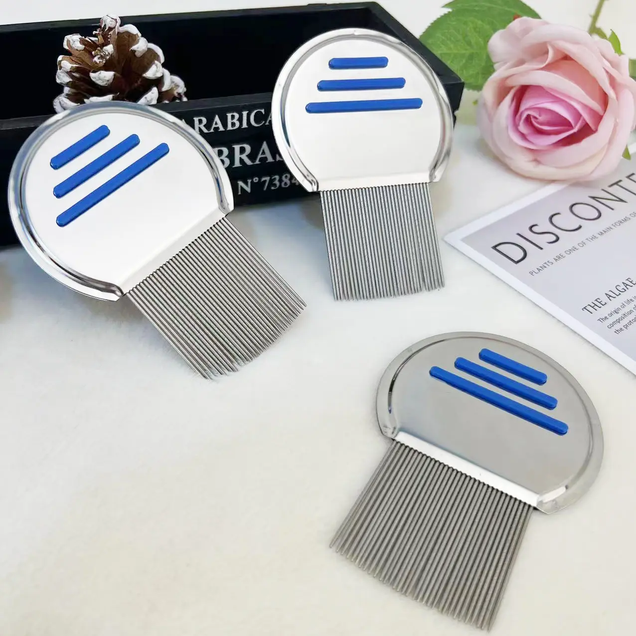 Wholesale Pet Head Anti Nit Terminator Lice Metal Comb Stainless Steel Lice Comb