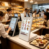 Kiosco de Autoservicio de 15 Pulgadas con Pantalla Táctil Android, Cámara, Escáner de Códigos QR y NFC, Impresora Térmica de Tickets para Hotel