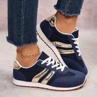 Chaussures décontractées pour femmes de haute qualité, bleues, confortables et élégantes, chaussures de sport classiques pour la marche et la course, design antidérapant