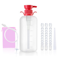 Kit de Douche Unisexe pour Hygiène Anale et Vaginale, Ensemble Lavement et Flacon d'Irrigation pour Femmes Contre les Démangeaisons Vaginales et la Vaginite