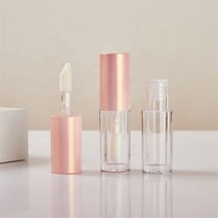 Tubes de Brillant à Lèvres Personnalisés en Plastique Transparent avec Grande Baguette, Jolis Récipients Cosmétiques Vides à Étiquette Personnalisée pour Emballage de Brillant à Lèvres en Gros