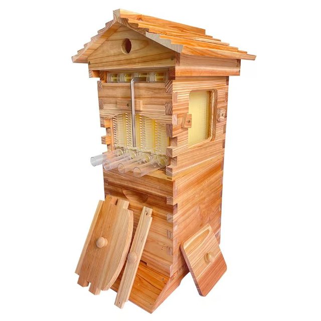 New Hot Sale Mini Four Spleen Automatic Honey Bee Hives Fir Wood Beekeeping Equipment 1 Year Warranty
