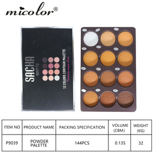 Paleta de contorneado <span class=keywords><strong>Micolor</strong></span> de doce agujeros especialmente diseñada, resaltado mineral transfronterizo, ocultación de brillo, modelado facial - Product Image 3