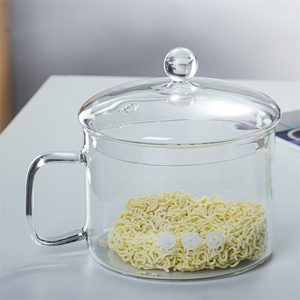 Utensilios de cocina de vidrio de borosilicato resistente al calor, sopa, leche, <span class=keywords><strong>comida</strong></span> <span class=keywords><strong>para</strong></span> bebés, <span class=keywords><strong>ollas</strong></span> de vidrio <span class=keywords><strong>para</strong></span> cocinar en estufa con tapa - Product Image 3