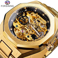 Nouvelle Montre Automatique Homme Forsining Squelette Diamant 3D Montre-Bracelet Lumineuse Cadeau Montres Tourbillon Montre Homme