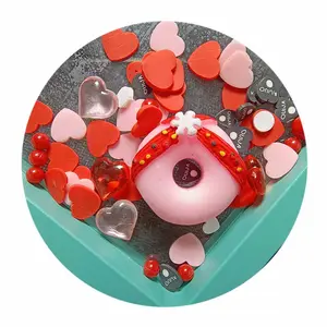 100 çanta sevimli kırmızı pembe Donut tatlı kalp Charms pullu zanaat kiti öğretici ile kolay öğrenme