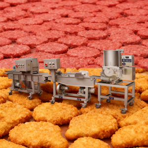Công nghiệp cá thịt bò Burger patty hình thành máy làm gà Nugget thịt Pie đập và breading chiên dòng - Product Image 1