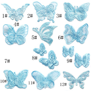 Applique papillon miniature en dentelle brodée, <span class=keywords><strong>organza</strong></span> écologique à ailes flottantes, motif animal tridimensionnel, variété de couleurs - Product Image 4