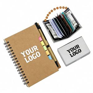 Wholesale Coil Convenience Sticker Pen <b>Set</b> Office Business Promo Gift Kraft Paper Small <b>Notebook</b> Custom Logo - Product Image 1