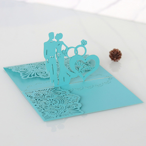 Tarjeta de felicitación láser 3D para matrimonio con sobre, tarjeta de invitación dorada hueca para boda, hermosa tarjeta de invitación - Product Image 4