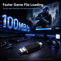 Nandstor OEM - Memoria USB 3 en 1 OTG Personalizada, Unidad Flash USB 3.0 de Alta Velocidad de 128 GB, Memoria USB Lightning al por Mayor para Copia de Seguridad de iPhone