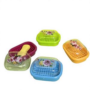 Jabonera de Plástico ZAA con Tapa - 13.5x10x6.5 Cm - Diseño Floral - Colores Surtidos - Modelo AO-2008 - Product Image 1