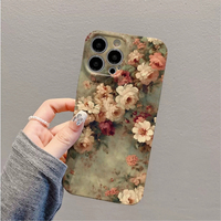 Coque de téléphone portable rigide en PC avec impression de film photo rétro fleurs blanches et roses pour iPhone X Xr 11 12 13 14 15 16 17 18 Pro Max
