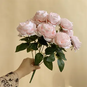 Bouquet de 9 pivoines en soie, fleurs artificielles en vrac pour arrangements de mariage - Product Image 6