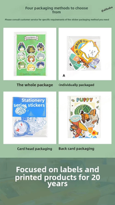 สติ๊กเกอร์การ์ตูนแพนด้ารูปทรงไม่สม่ำเสมอวัสดุกระดาษทนทานของขวัญงานฝีมือตกแต่ง - Product Image 6