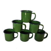 Vente en gros de tasses en émail écologiques de 12 oz (350 ml), émail personnalisé pour tasses, orange, rouge, jaune, bleu, 8 cm, tasses à café en émail pour le camping