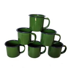 Wholesale 12oz 350ml Eco-Friendly Enamel Cups Custom Enamel for <strong>Mugs</strong> Orange Red Yellow Blue 8cm <strong>Tin</strong> Enamelled Camp Coffee Cups - Product Image 4