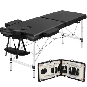 Massage Bed Portable Massage Bed Aluminum Height Adjustable Facial Salon Tattoo Bed With Non-woven Fabric Bag