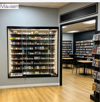 Maxsen Vollschwarze, Robuste, Umweltfreundliche Metall-Wandvitrine mit LED-Beleuchtung für Sammelkarten in TCG-Geschäften