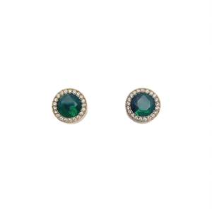 <b>Crystal</b> <b>Earrings</b> 316L Stainless Steel PVD Gold Plating Sustainable Resistant <b>Studs</b> - Product Image 3