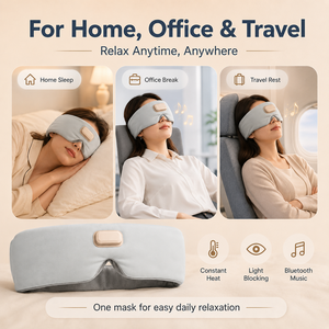 Máscara Ocular Inteligente 3D con Calor, Masajeador Ocular Inalámbrico, Audio Bluetooth, Ruido Blanco, Compresa Cálida 360° para Dormir - Product Image 2
