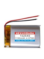Baterai Lithium Ion Polimer 3.7V 1100mAh 102540 2 Kabel untuk Jam Tangan Pintar TWS Speaker MP3 GPS HEADPHONE EARPHONE L137