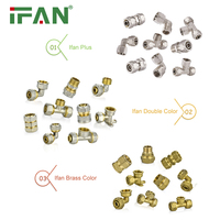 IFAN ISO15875 raccords de quincaillerie accessoires de plomberie en laiton 16-32mm raccord de compression de presse raccords de tuyauterie PEX