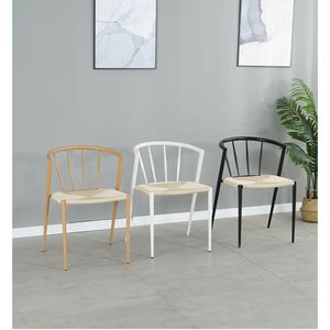 Nuovo design vendita calda mobili per la casa moderna sedia da pranzo intrecciata con gamba effetto legno - Product Image 1
